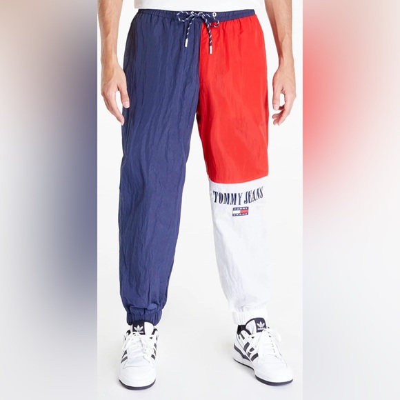Tommy Hilfiger Men's Colorblock Pants - Red, Blue, and White - Picture 1 of 4